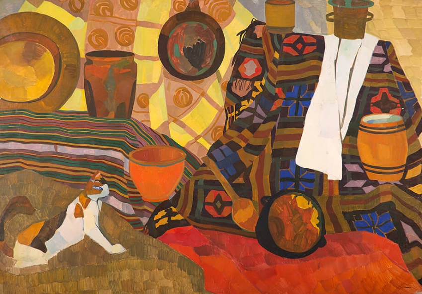 Photo of Valery Geghamyan`s painting #022 «Stil Life with a Cat»