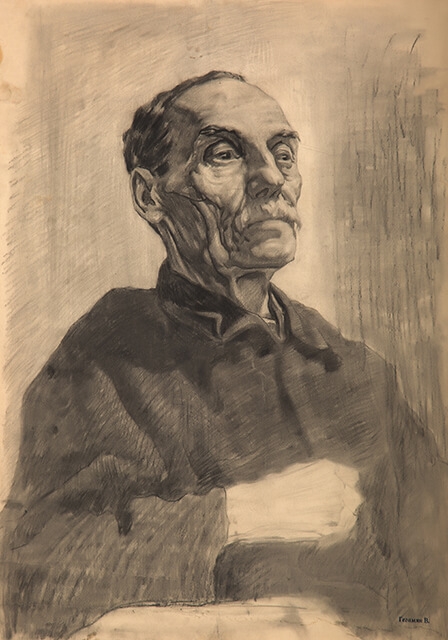 Drawing of Valery Geghamyan #224 «student work 'An Old Man in Black'» photo