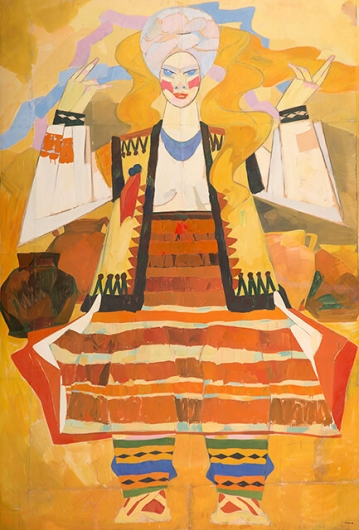 Photo of Valery Geghamyan`s painting #002 «Huzul Woman with Raised Hands»