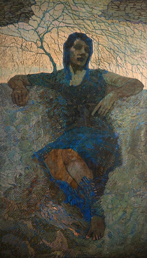 Photo of Valery Geghamyan`s painting #050 «Portrait of Wife in Blue»