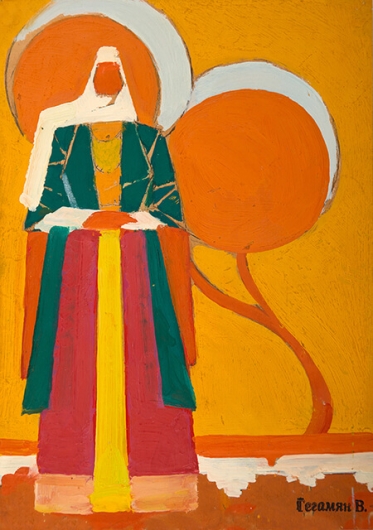 Photo of Valery Geghamyan`s painting #164 «Armenian Woman Against the Background of an Orange Tree»
